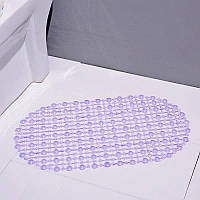 Силиконовый антискользящий коврик в ванную 69*36 см, коврик в душевую кабину Фиолетовый