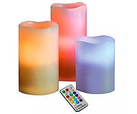 Ночник набор светодиодных свечей Luma Candles LED свеча - ночник RGB с пультом управления 3 шт