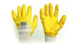 Рукавички з нітриловим покриттям р10 (жовті з хеддером)