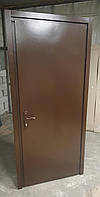 Двері вхідні металеві "Однолиственна з чубчиками" коичневі/ технічні двері тамбурні від виробник