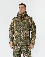 Куртка тактическая демисезонная термофлис Пиксель, мужская камуфляжная утепленная куртка