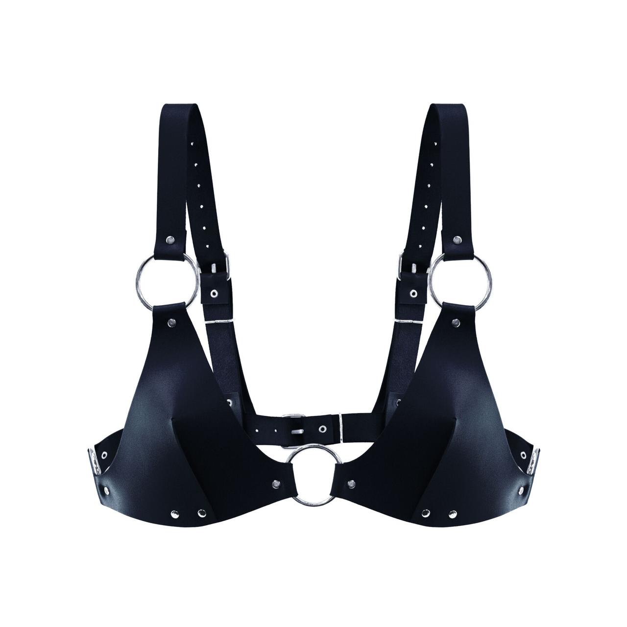 Ліф із натуральної шкіри Feral Feelings — Bikini Top Black, фото 1