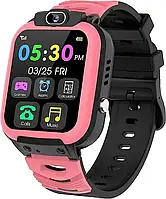 Смарт-часы Y20 для детей, сенсорный экран, камера, будильник, плеер (Pink)