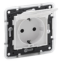 NILOE STEP Розетка силова з кришкою 2К+З IP44 16А, 250 В автоматичні клеми колір Білий