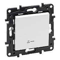 NILOE STEP Вимикач одноклавішний з підсвіткою 10А автоматичні клеми колір Білий