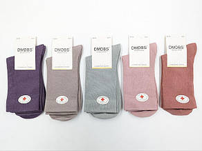 Жіночі шкарпетки Без резинки,  DMDBS, бавовна, однотонні. Розмір 36-41, 10 пар/уп. асорті кольорів