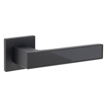 Ручки дверні роздільні Sempra H-30111-A-BLM/B чорний матовий/чорний, фото 1