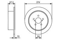 Тормозной диск SUBARU LEGACY (BP) / SUBARU OUTBACK (BL, BP) 2003-2015 г.