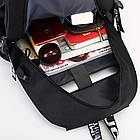 Рюкзак для підлітка 41х30х15 см з USB та підсвічуванням "OnePiece", Чорний / Рюкзак для школи / Міський рюкзак, фото 7