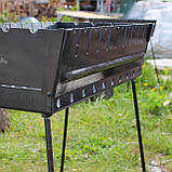 Мангал-чемодан 3 мм на 10 шампурів, розкладний, жаровня гриль. Мангал зі сталі для пікніка, фото 6