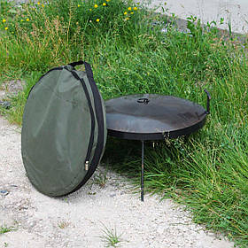 Сковорода із диска борони 50см + Кришка, Чохол | Знімні ніжки, Лопатка | Для пікніка, полювання, риболовлі