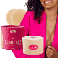 BoobTape No.1 от CureTape® Для Тейпирования Груди (Бубтейп от Кюртейп) + Силикононовые Вкладыши в Комплекте