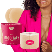 BoobTape No.1 від CureTape® Для Тейпування Грудей (Бубтейп від Кюртейп) + Силікононові Вкладки в Комплекті