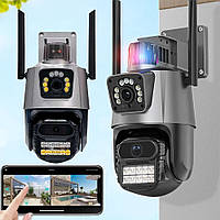 Вулична охоронна WIFI камера відеоспостереження (Full HD, 6Mp) Dual Lens / Камера спостереження з віддаленим доступом