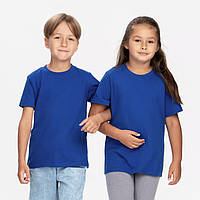 Детская футболка JHK, базовая, однотонная, для мальчика или девочки, синяя, размер 98, на 3/4 года