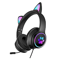 Наушники с ушками и RGB подсветкой Cat Ear AKZ-022