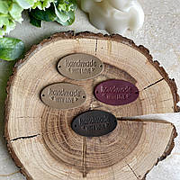 Шкіряна бірка  HANDMADE WEETH LOVE  4 х 2,5 см