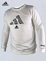 Чоловічий брендовий світшот Adidas весняний осінній білий Туреччина. Кофти світшоти Адідас. Чоловічий одяг