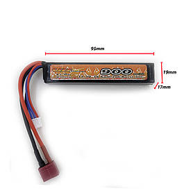 Акумулятор Li-Po 11.1V 900mah - stick 20-40C моноблок Т-конектор (VBPower) (для страйкболу)