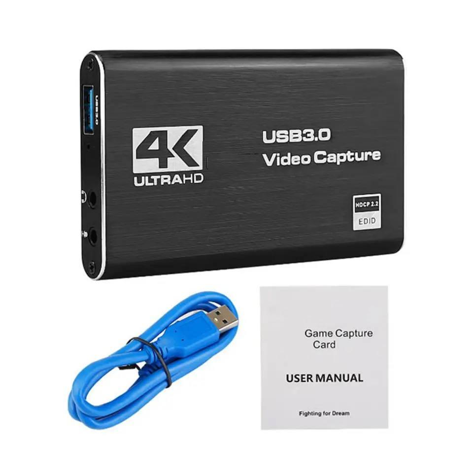 Зовнішня карта відеозахоплення USB 3.0 4K HDMI Capture карта 1080P 60fps відеорекордер UVC UAC для OBS VLC Windows Mac, фото 1