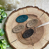 Шкіряна бірка  MADE IN UKRAINE 4 х 2,5 см