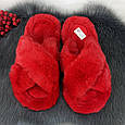 Капці жіночі хутряні червоні штучне хутро Fangre 4356, фото 4