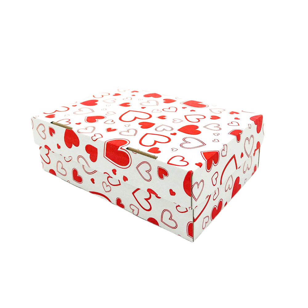 Подарункова коробка з мікрогофрокартону Серця, 24,7х17х8 см