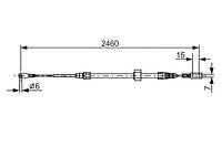 Тормозной трос VW LT 28-46 (2DA, 2DD, 2DH) / VW LT 28-35 (2DB, 2DE, 2DK) 1995-2012 г.