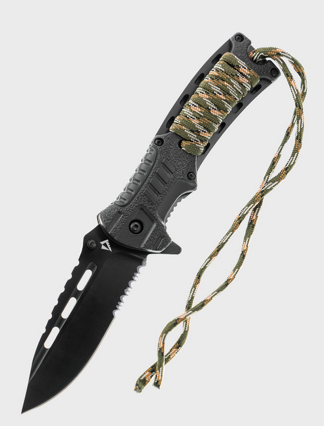 Ніж складаний Dominator BUSHCRAFT 4в1 з паракордом і кремнем 5905101204379