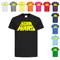 Черная детская футболка С надписью Звездные войны (12-6-1)