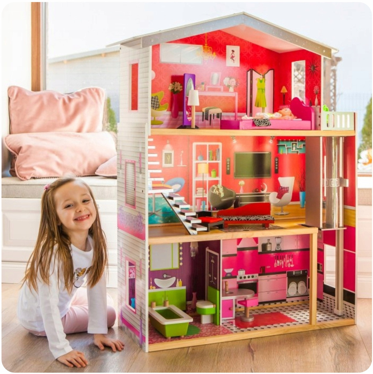 Ляльковий будиночок для барбі  - Malibu ECOTOYS Residence 4118+лялька барбі в подарунок!