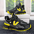 Кросівки дитячі чорні демісезонні з жовтим для хлопчика Kimboo 5278, фото 3