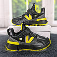 Кросівки дитячі чорні демісезонні з жовтим для хлопчика Kimboo 5278, фото 5