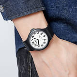 Класичний діловий водонепроникний (50м) кварцовий годинник Skmei 2108BKWT-AC Black White-AC, фото 4
