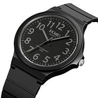 Класичний діловий водонепроникний (50м) кварцовий годинник Skmei 2108BKDKGY-AC Black Grey-AC