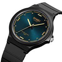 Класичний діловий водонепроникний (50м) кварцовий годинник Skmei 2108BKBU Black-Blue