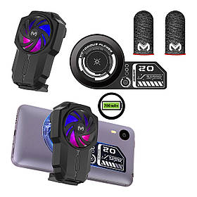 Ігровий комплект MEMO: теплопровідна пластина VC01 + кулер FL05 з АКБ 700 мАг + напальчники FS01 телефону