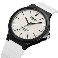 Класичний діловий водонепроникний (50м) кварцовий годинник Skmei 2108BKWT Black-White