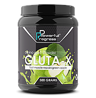 Глутамин Powerful Progress Gluta-X (500 g) Green apple, вкус Яблоко