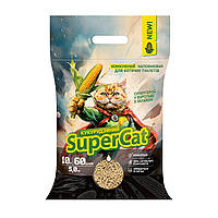 Кукурудзяний наповнювач SuperCat комкуючий  для котячих туалетів, 5 кг