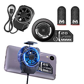 Ігровий комплект MEMO: теплопровідна магнітна пластина VC01 + кулер FL-A4 + напальчники FS01 для телефону