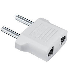 Перехідник з US на EU вилку, адаптер розетки, білий