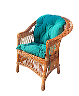 Кресло из лозы удобное с накидкой ( цвет на выбор)