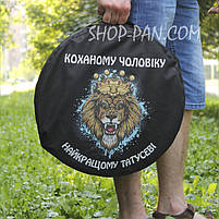 Вогнетривкий брезентовий чохол чорний для сковороди з диска борони 30 см (без принта), фото 5