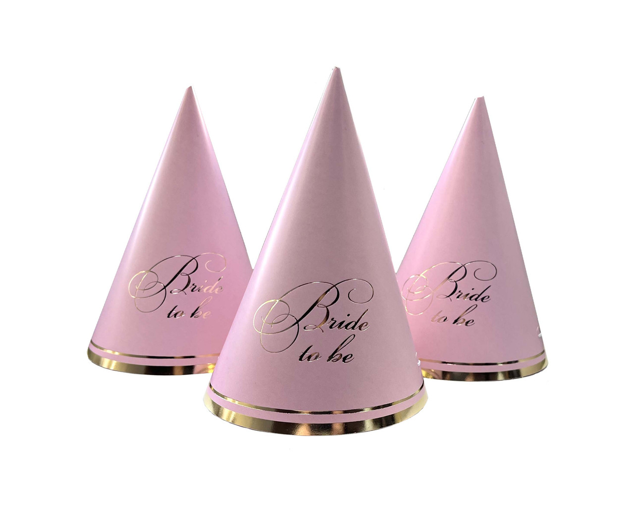 Ковпачок святковий 15 см "Bride" золото на рожевому 10шт/упаковка