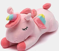 Мягкий Единорог розовый - игрушка подушка-обнимашка 40 см