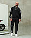 Спортивний костюм чоловічий весняний смуги чорний, фото 8