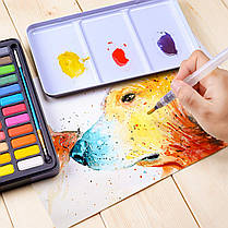 Подарунковий набір акварельних фарб для малювання Professional Paint Set 36 кольорів у металевому пеналі., фото 5
