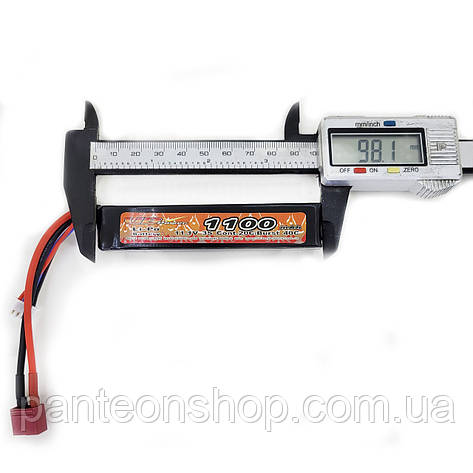 Акумулятор Li-Po 11.1V 1100mah - stick 20-40C моноблок Т-конектор (VBPower) (для страйкболу), фото 1