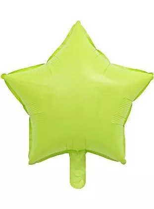 Кулька фольгована зірка 45см (18") | Салатовий макарун